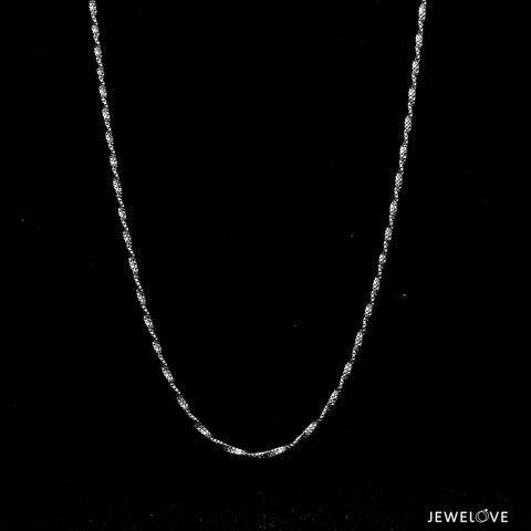 1.25mm Twisted Double Box Platinum Chain for Women JL PT CH 1447