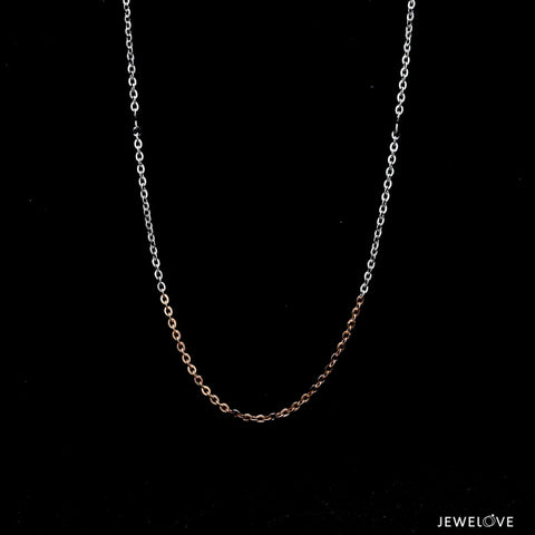 1.5mm Japanese Platinum Rose Gold Cable Chain for Women JL PT CH 1134R