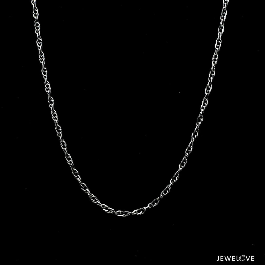 Jewelove™ Chains 1.5mm Platinum Flat Rope Japanese Chain for Women JL PT CH 1225