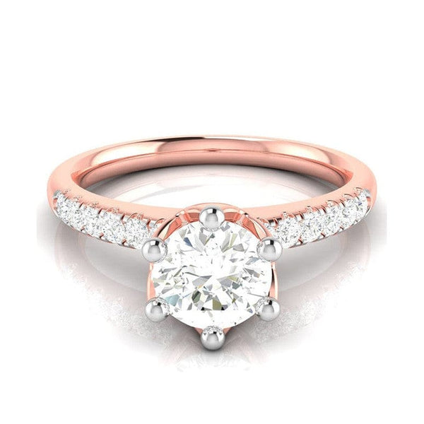 Jewelove™ Rings Women's Band only / VS J 1-Carat Solitaire Diamond Shank Rose Gold Ring JL AU G 105R-C