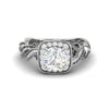Jewelove™ Rings VS J / Women's Band only 1-Carat Solitaire Square Halo Diamond Twisted Shank Platinum Ring JL PT REHS1530-C