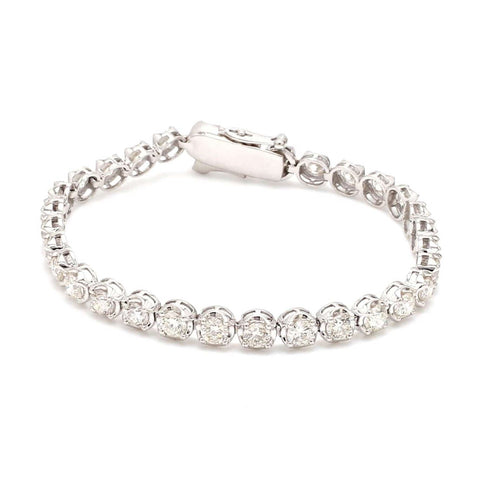 18-Pointer Diamond Tennis Bracelet 18K White Gold JL AU 755