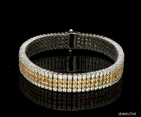 18K Gold White & Fancy Natural Yellow Diamond Bracelet JL AUB 101