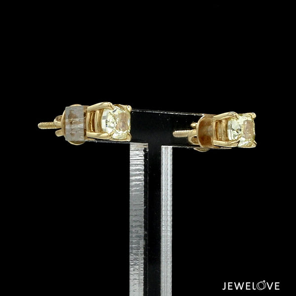 Jewelove™ Earrings Earrings only 18K Yellow Gold Earrings with Natural Fancy Intense Yellow Diamonds JL AU E 101
