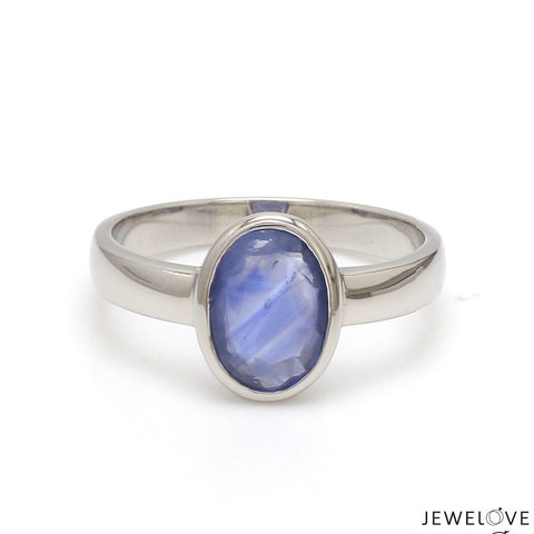 2.50-Carat Natural Blue Sapphire Platinum Ring JL PT Sapphire