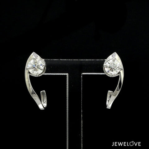 2-Carat Lab Grown Solitaire Platinum Earrings JL PT E LG-373