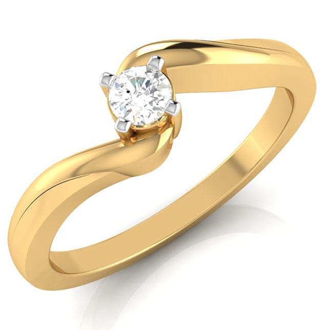 20-Pointer 18K Yellow Gold Ring for Women with a Curve JL AU G