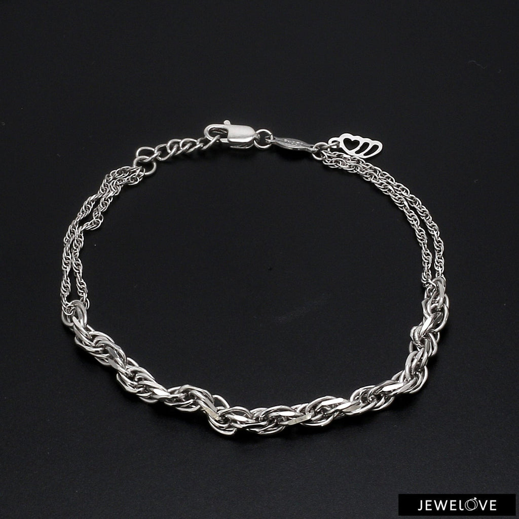 Jewelove™ Bangles & Bracelets 3.5 mm Japanese Platinum Bracelet for Women JL PTB 1159