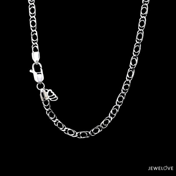Jewelove™ Chains 20 inches 3.5mm Japanese Platinum Links Chain for Men JL PT 1313