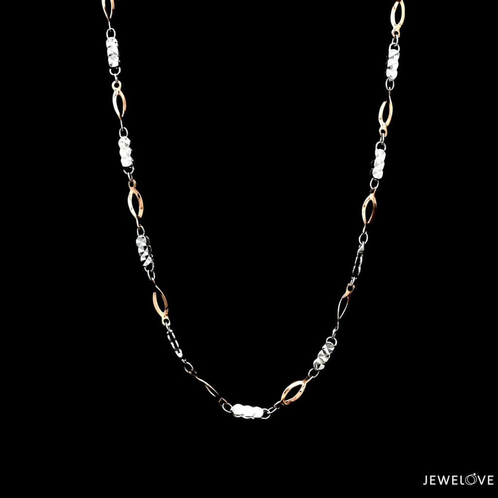 Jewelove™ Chains 3mm Japanese Platinum Rose Gold Chain for Women JL PT CH 1312