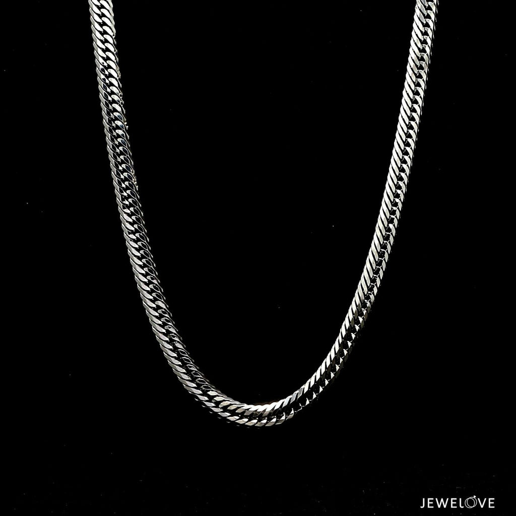Jewelove™ Chains 26 inches 4.3mm Japanese Platinum Cuban Chain for Men JL PT CH 1005-A