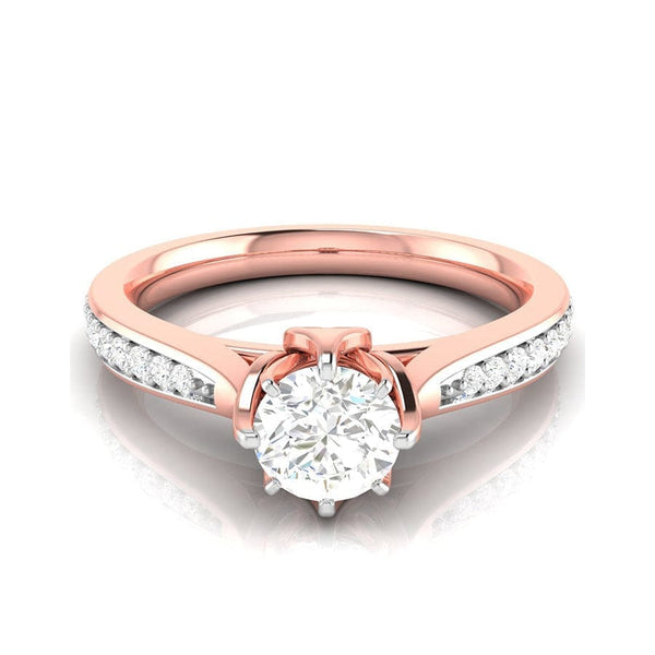Jewelove™ Rings Women's Band only 70-Pointer Solitaire Diamond Shank 18K Rose Gold Solitaire Ring JL AU G 109R-B