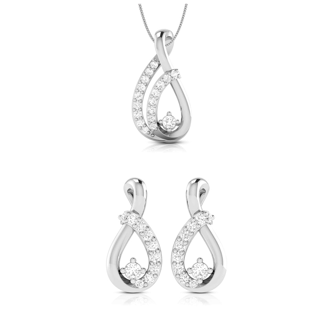 Jewelove™ Pendants & Earrings Pendant Set Beautiful Platinum with Diamond Pendant Set for Women  JL PT P 2423