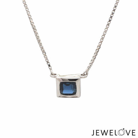 Blue Sapphire Pendant in Platinum JL PT P 317