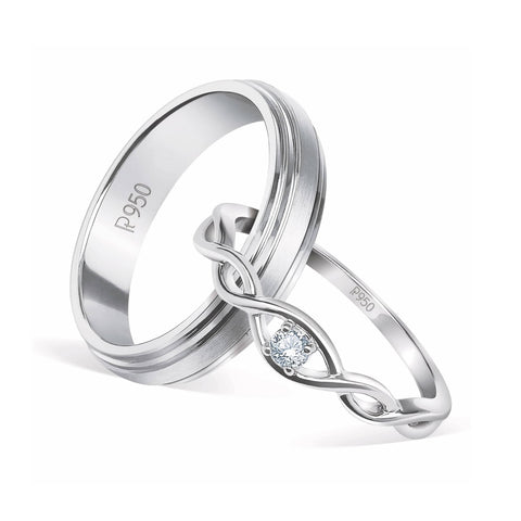 Classic Yet So Different Platinum Couple Rings JL PT 909