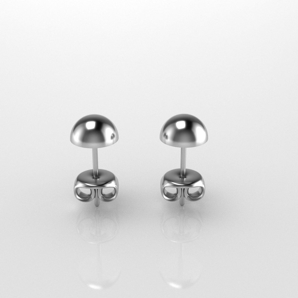 Jewelove™ Earrings Customised 5mm Platinum Half Ball Earrings Studs JL PT E 187-A