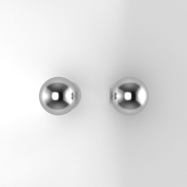 Jewelove™ Earrings Customised 5mm Platinum Half Ball Earrings Studs JL PT E 187-A