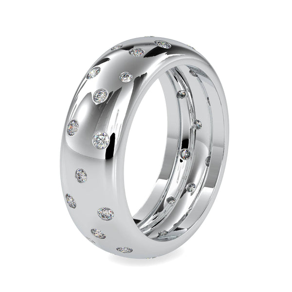 Jewelove™ Rings SI IJ / Women's Band only Customised 6mm Platinum Ring with Diamonds for Women JL PT 0019-A
