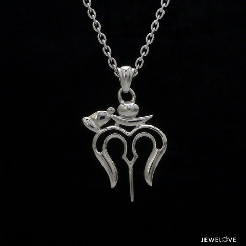 Customised Platinum + Rose Gold Shiv Ji Trishul Pendant JL PT P Trishul-1