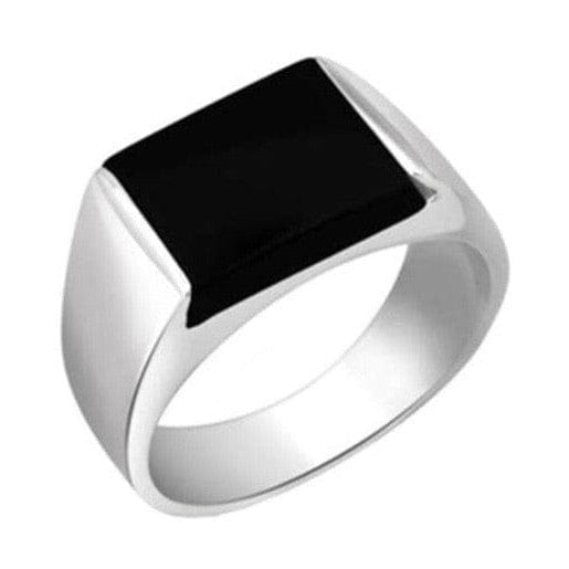 Customised Platinum Ring with Black Onyx – Jewelove™