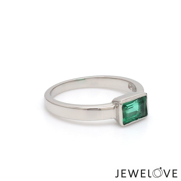 Jewelove™ Rings Customised Platinum Ring with Emerald JL PT 1309