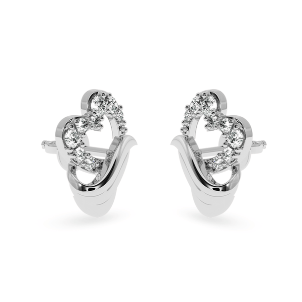 Jewelove™ Earrings Designer Platinum Diamond Heart Earrings for Women  JL PT E LC834