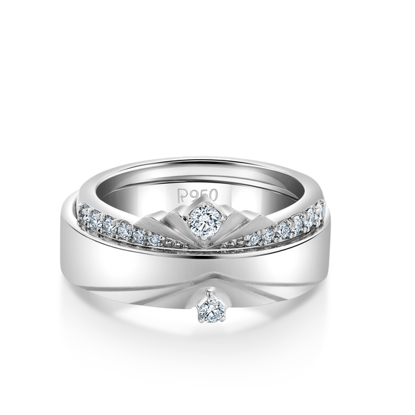 Jewelove™ Rings Designer Platinum Diamonds Rings for Couple JL PT 1260