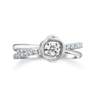 Jewelove™ Rings Designer Platinum Love Bands Diamonds Couple Rings JL PT 1265