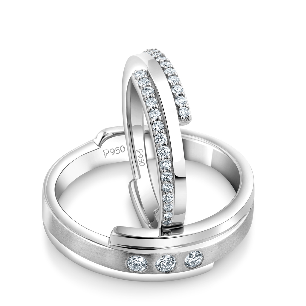 Jewelove™ Rings Designer Platinum Love Bands Diamonds Rings JL PT 1263