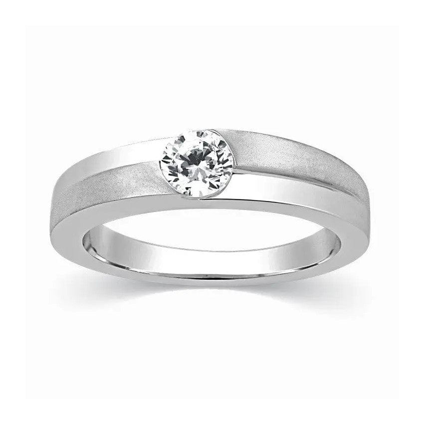 Designer Solitaire Platinum Engagement Ring for Men SJ PTO 315
