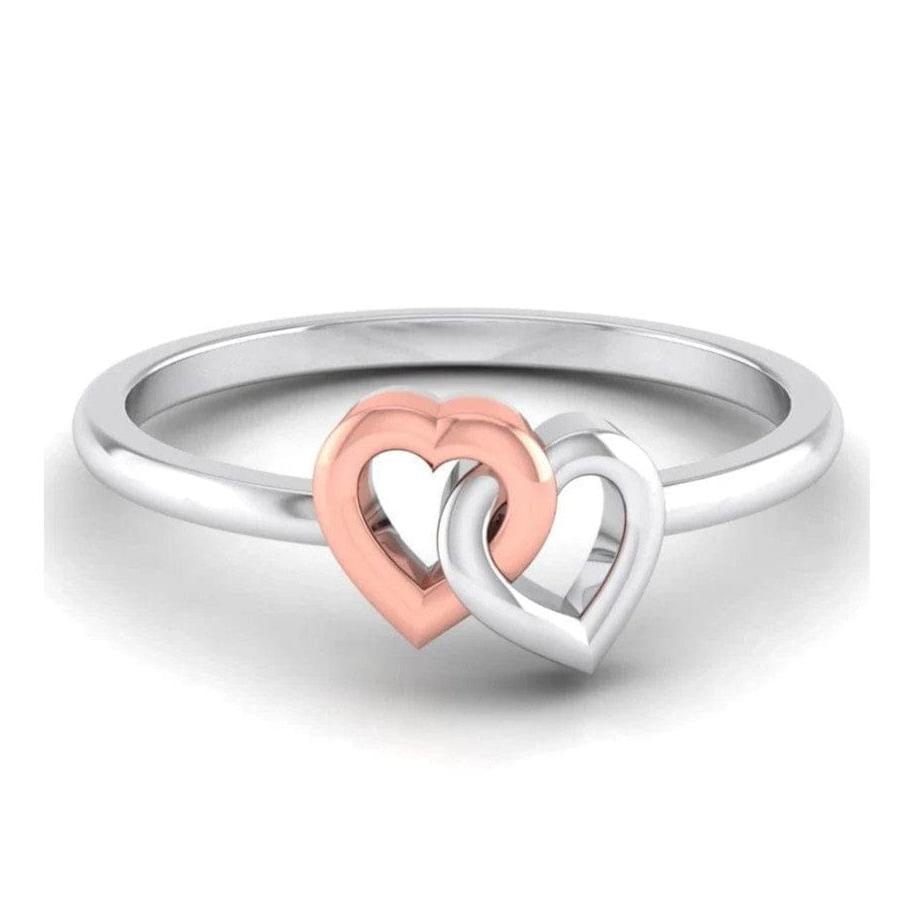 rose gold heart luxe sterling silver ring