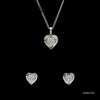 Jewelove™ Pendants & Earrings Pendant Set / SI IJ Evara Platinum Diamond Heart Pendant Set JL PT P E 326