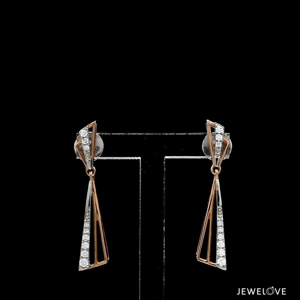Jewelove™ Pendants & Earrings Evara Platinum Rose Gold Diamond Earrings for Women JL PT E 342