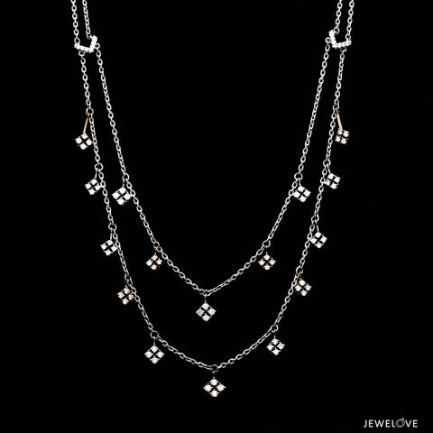 Evara Platinum & Rose Gold Diamonds Necklace JL PT N 373