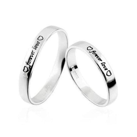 Forever Love Platinum Couple Rings with Black Engravings JL PT 581