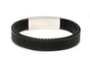 Jewelove™ Bangles & Bracelets Jaguar Platinum Rose Gold Black Band Bracelet for Men - Flexible JL PTB 1208-A