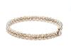 Jewelove™ Bangles & Bracelets Japanese 2-row Platinum & Rose Gold Bracelet for Women with Diamond Cut Balls JL PTB 767