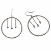 Jewelove™ Earrings Japanese Platinum Earrings with Hanging Diamond Cut Hoop For Women JL PT E 162