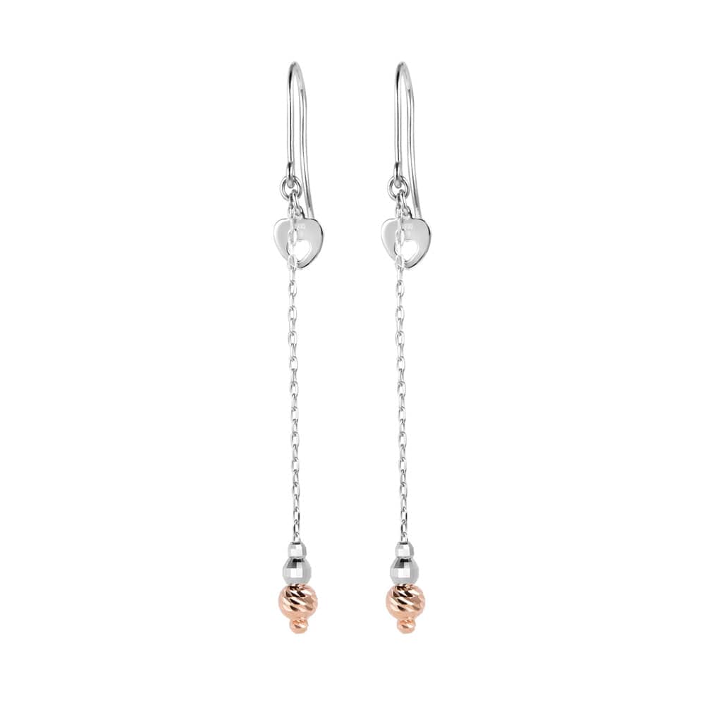 Japanese Platinum Earrings with Rose Gold for Women JL PT E 281