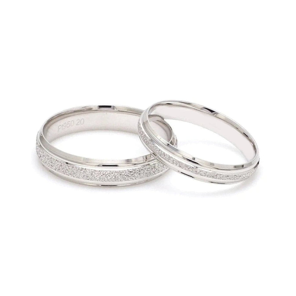 Japanese Rough Texture Platinum Love Bands JL PT 609 – Jewelove™