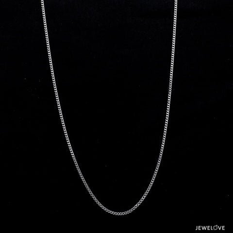 1.3mm Japanese Simple Platinum Curb Chain SJ PTO 703