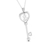 Front Side View of Platinum Key to Your Heart  Pendant with Diamonds JL PT P 8198