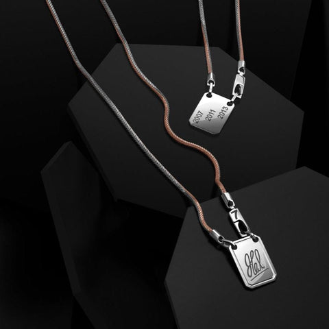 Ready to Ship - Men of Platinum | 18K Rose Gold Pendant with Double Side Chain for Men JL PT CH MSD 102