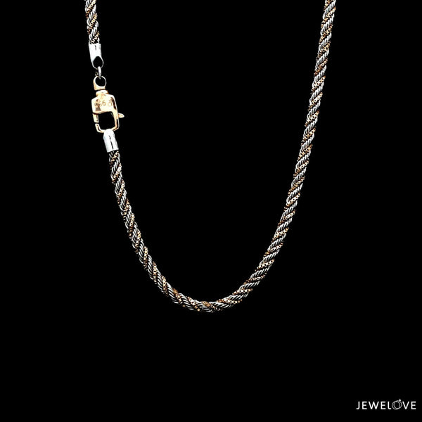 Jewelove™ Chains Men of Platinum | 5mm Rose Gold Fusion Rope Chain for Men JL PT CH 1309