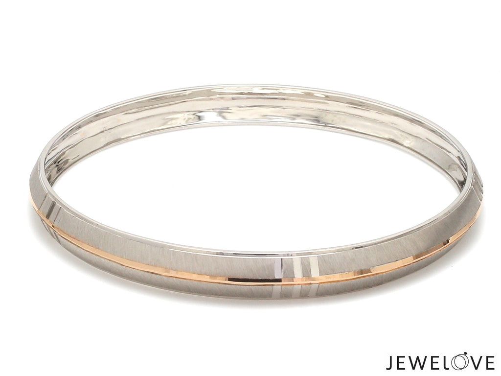 Jewelove™ Bangles & Bracelets Men of Platinum | 7.5 Platinum Kada with Rose Gold for Men JL PTB 1219