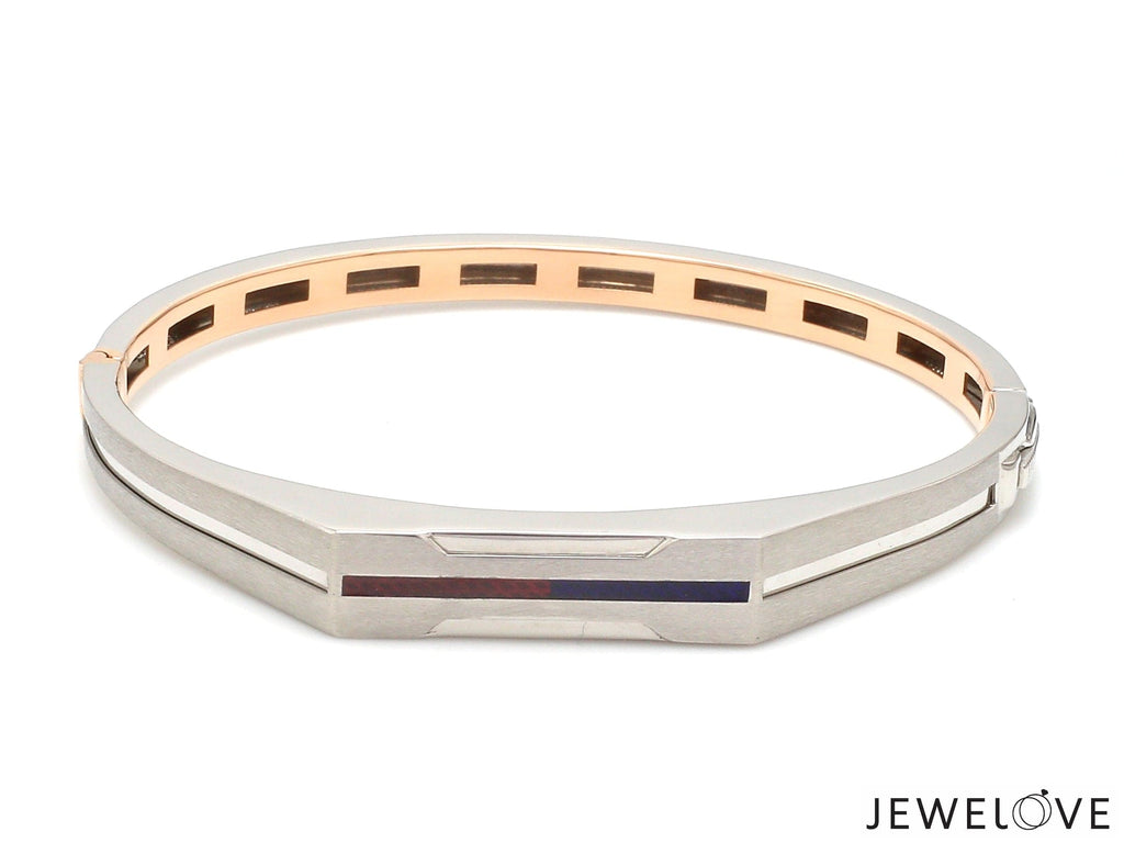 Jewelove™ Bangles & Bracelets Men of Platinum| 8 Platinum & Rose Gold Bracelet for Men JL PTB 1220
