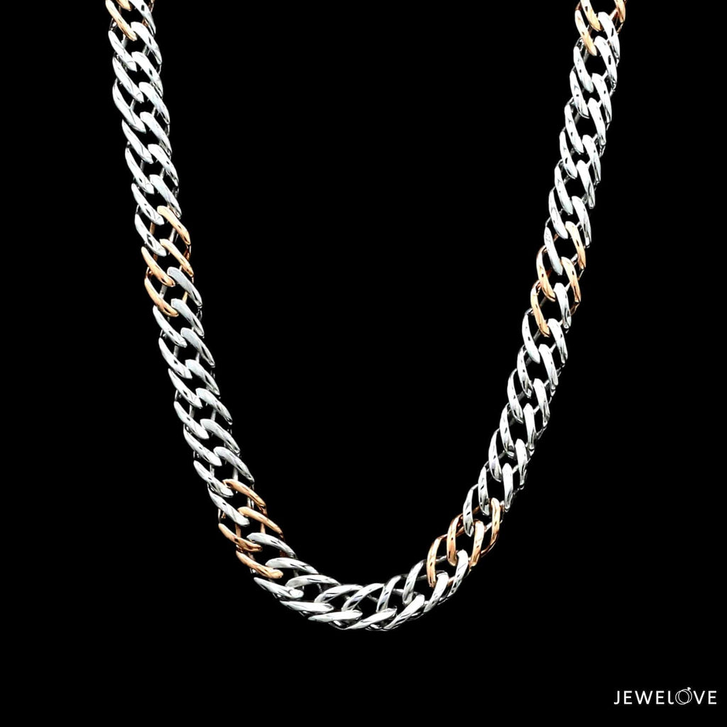 Jewelove™ Chains Men of Platinum | Rose Gold Fusion Chain for Men JL PT CH 1312