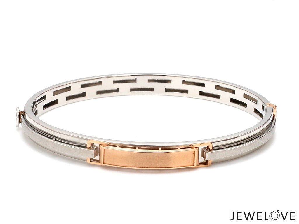 Jewelove™ Bangles & Bracelets Men of Platinum | Rose Gold Hi-Polish & Matte Finish Bracelet  for Men JL PTB 1206
