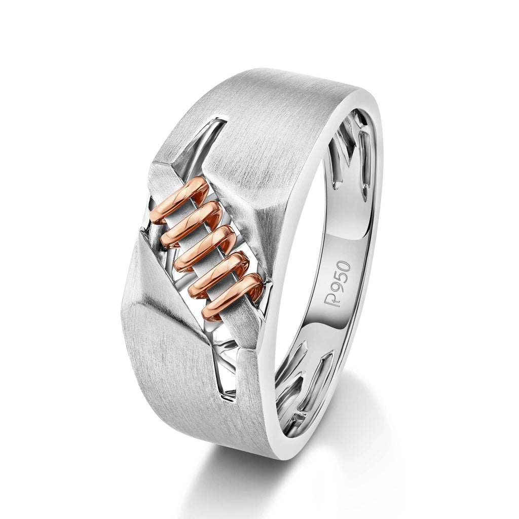 Men of Platinum Rose Gold Ring for Men JL PT 1320
