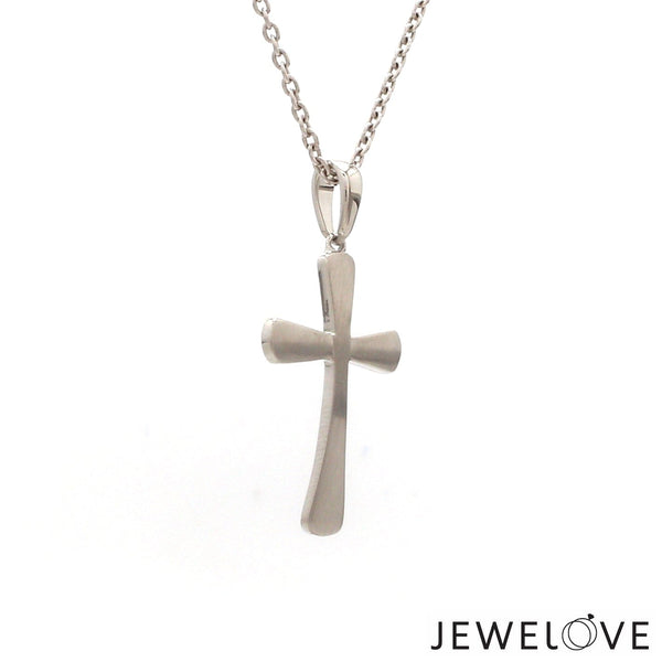 Jewelove™ Pendants Plain Platinum Cross Pendant with Matte Finish JL PT P 243-A